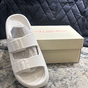 J Slides White Sandals
